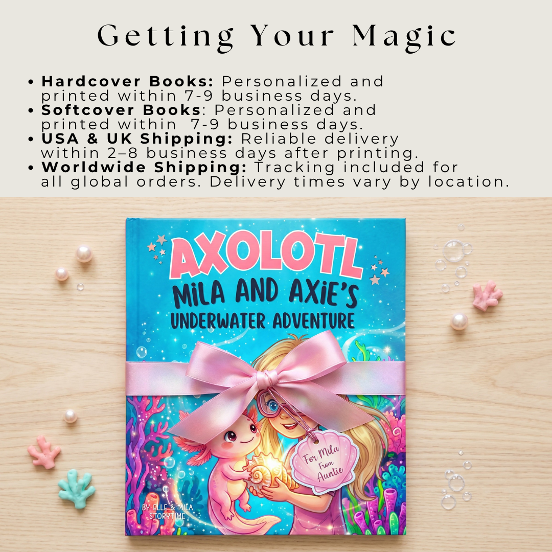 Axolotl story for girls ocean adventure personalized