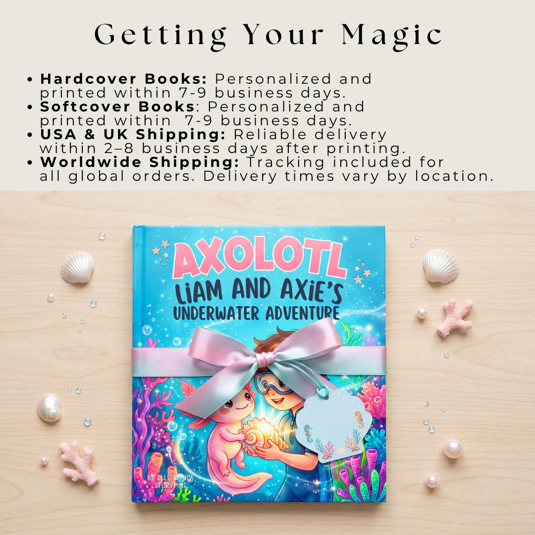 Axolotl story for boys ocean adventure personalized