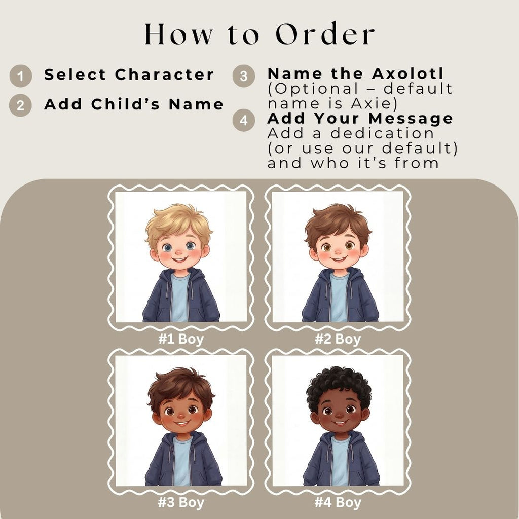 Axolotl book for boys aquarium adventure personalized