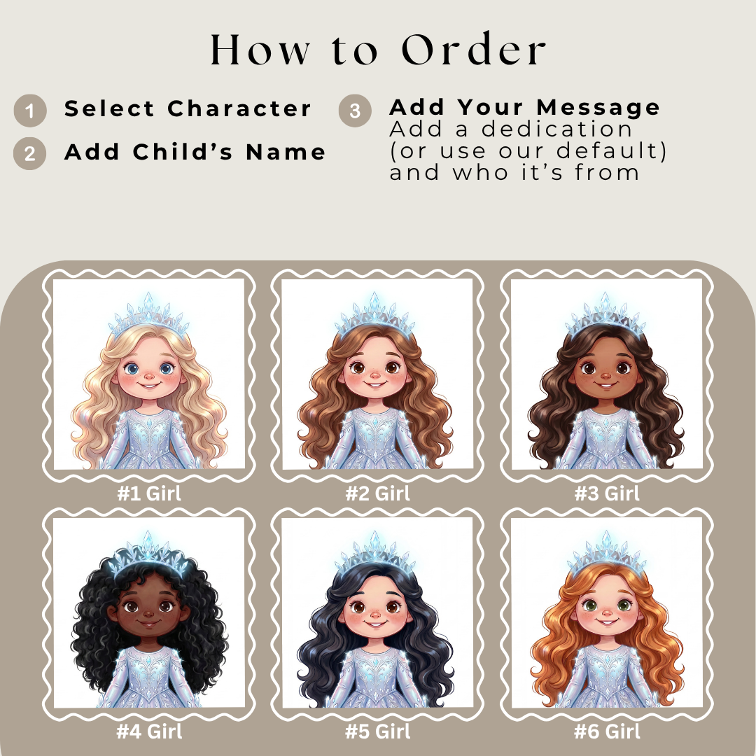 Snow princess story for girls magical winter adventure personalized