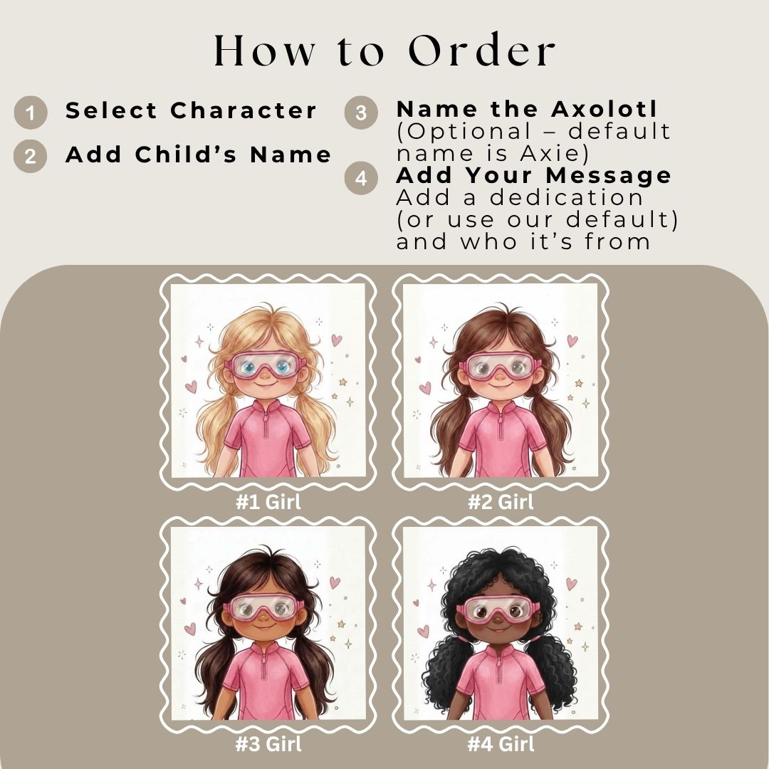 Axolotl story for girls ocean adventure personalized