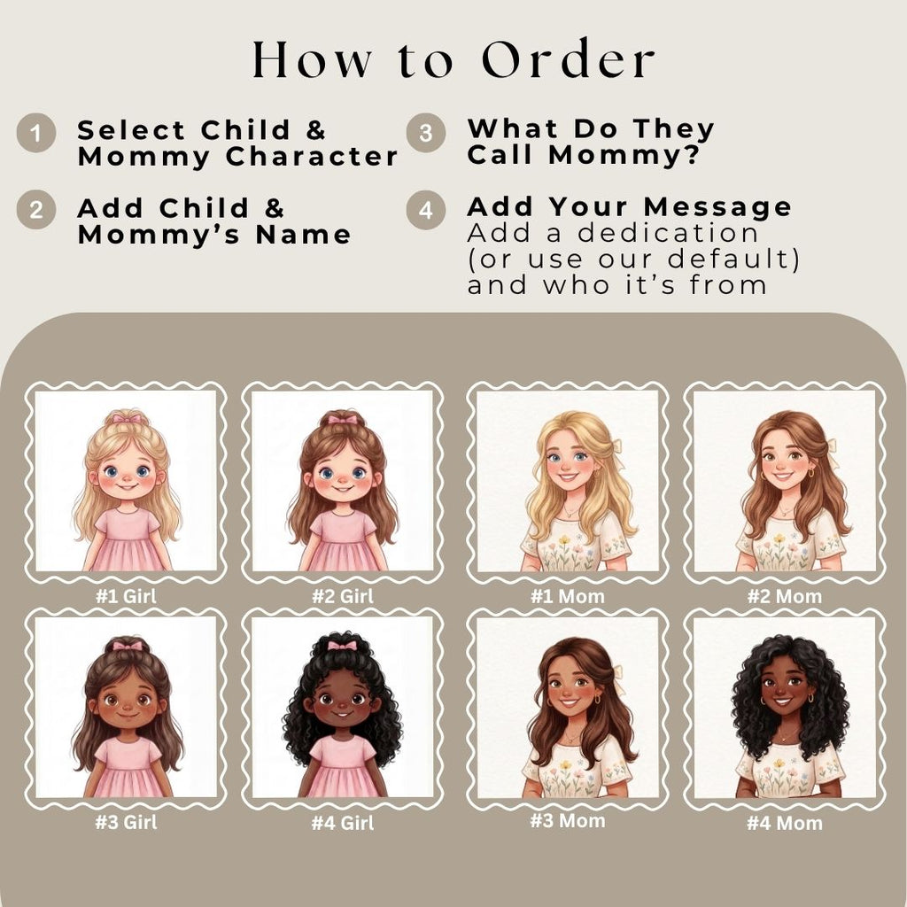 Mommy daughter story book personalized