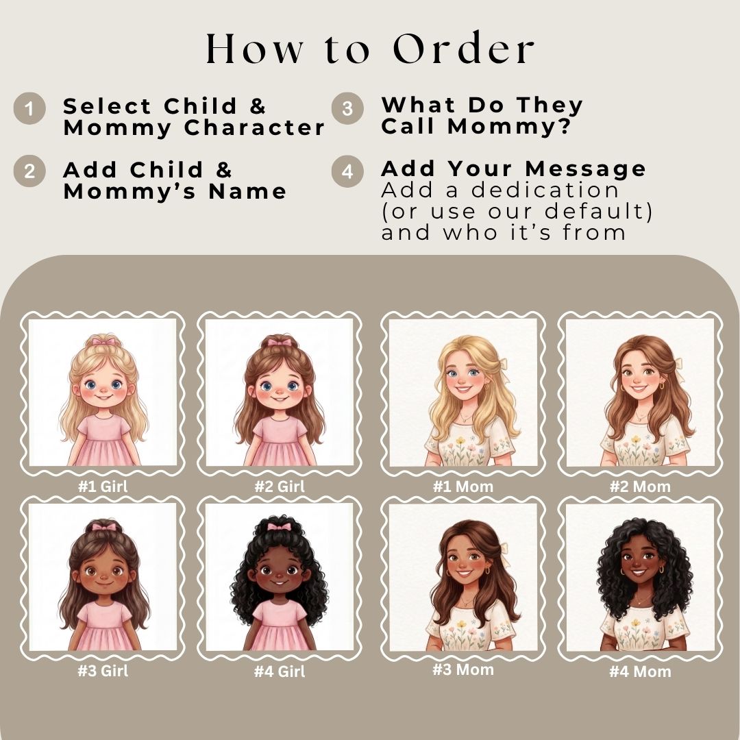 Mommy daughter story book personalized