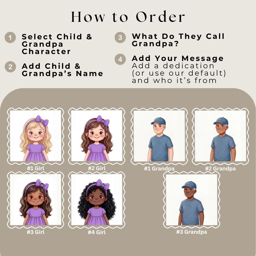 Grandpa and granddaughter safari adventure book african wildlife story personalized
