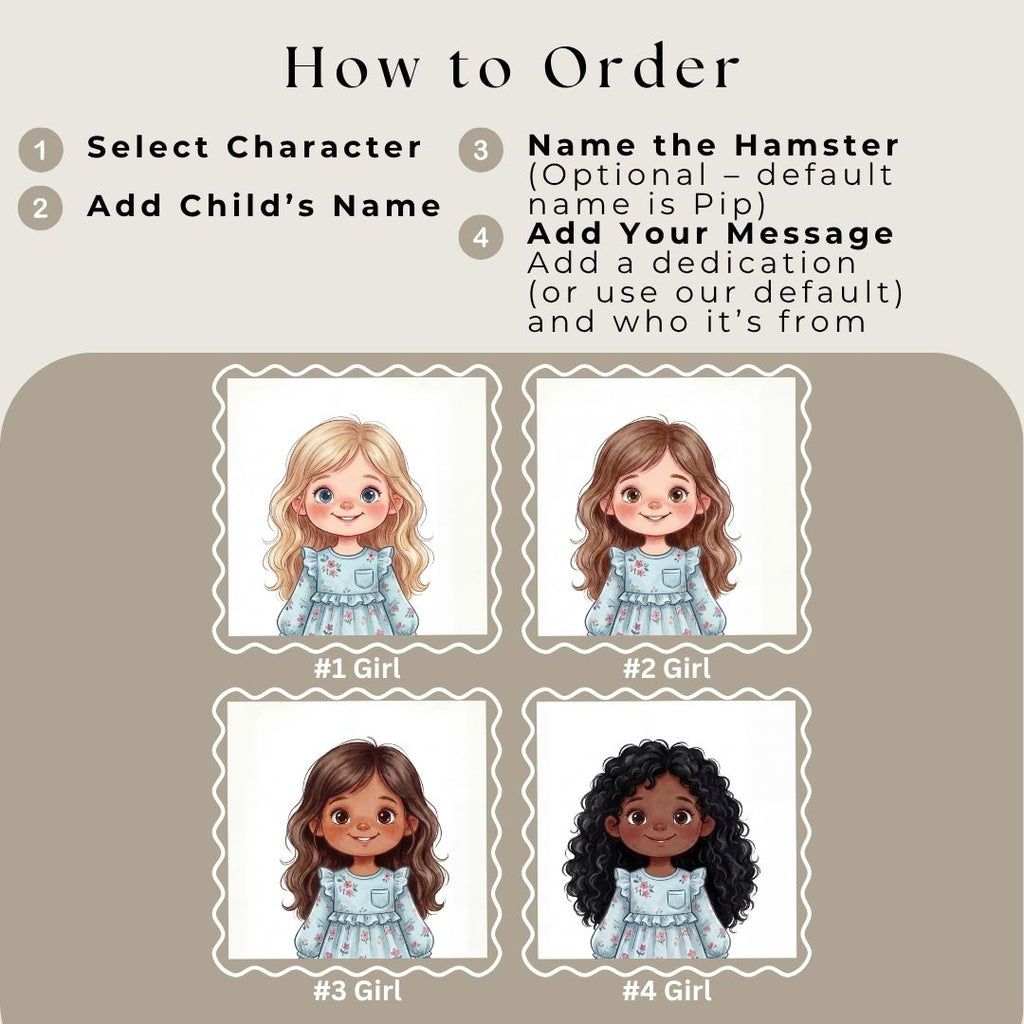 Hamster pet story book for girls personalized