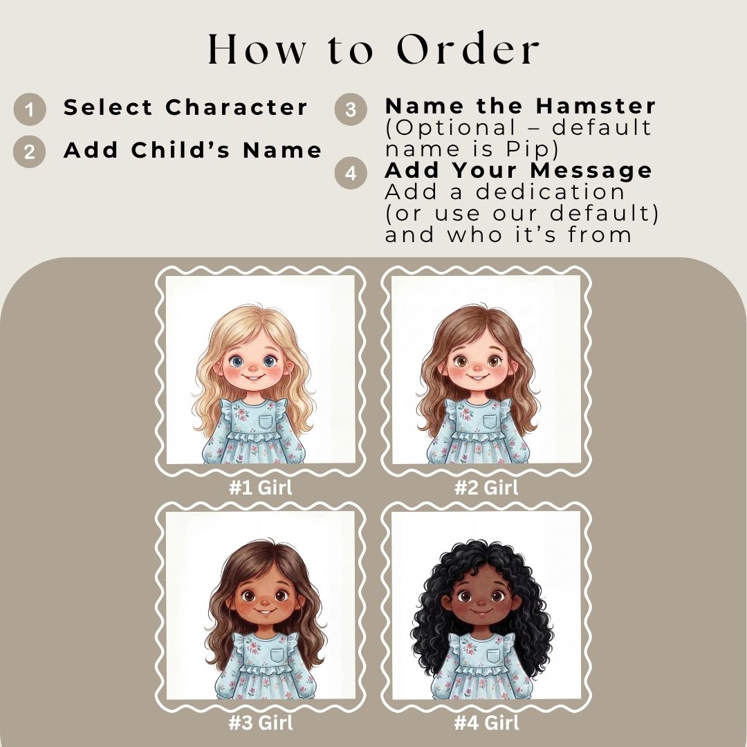 Hamster pet story book for girls personalized