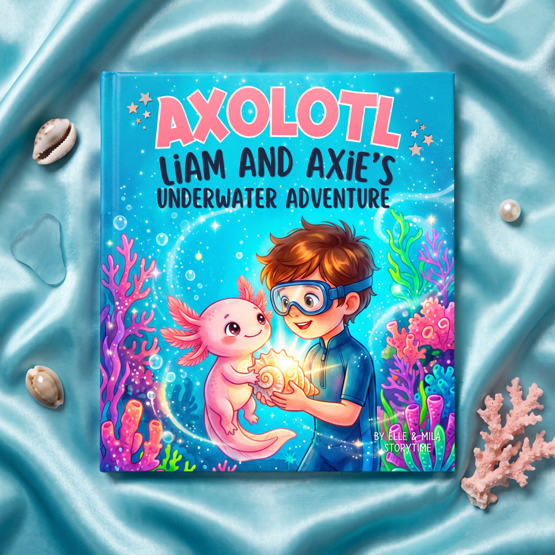 Axolotl story for boys ocean adventure personalized