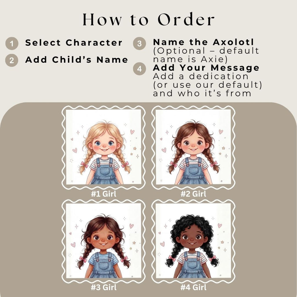 Axolotl book for girls pet story personalized