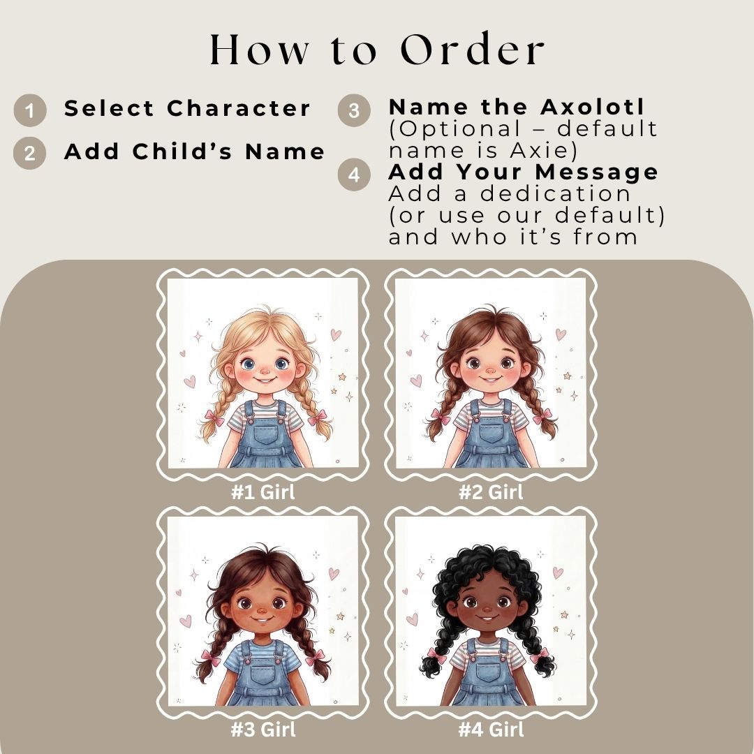 Axolotl book for girls pet story personalized