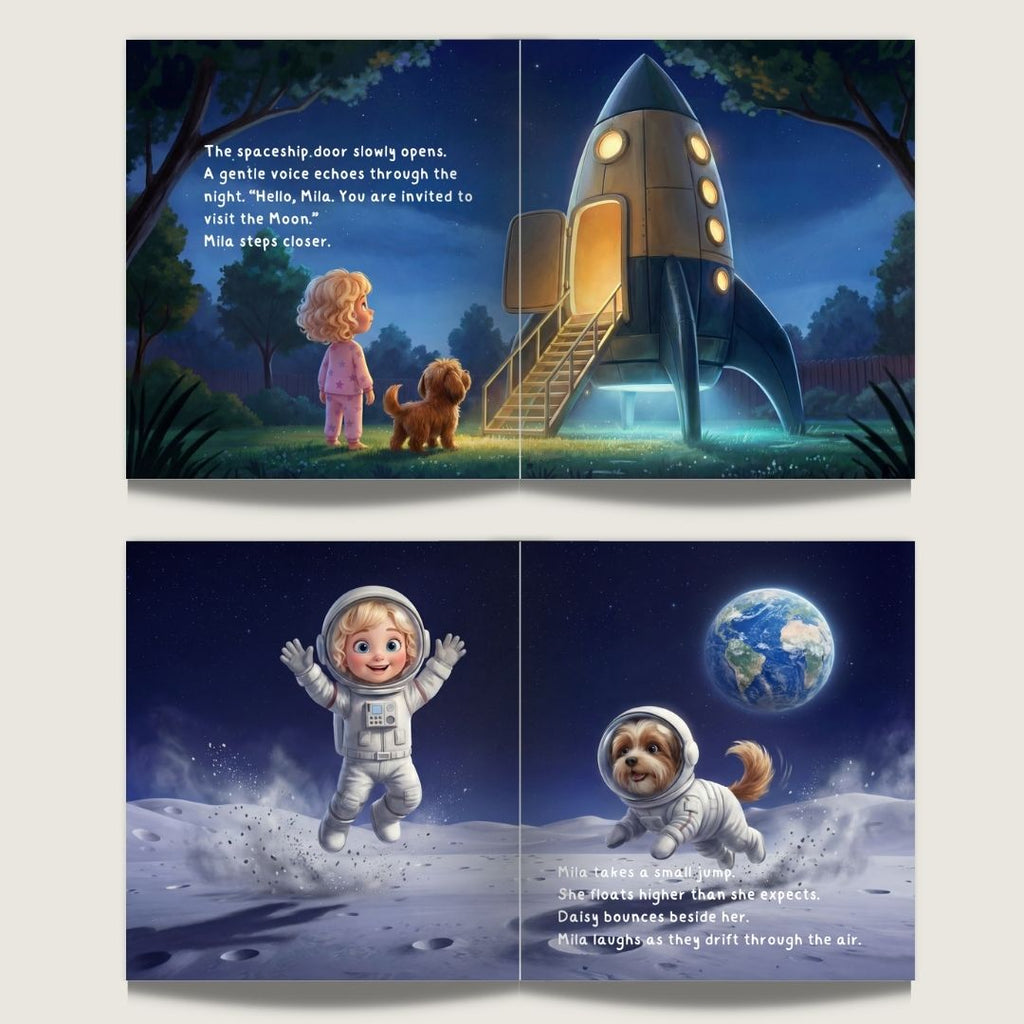 Space adventure book for girls puppy adventure personalized