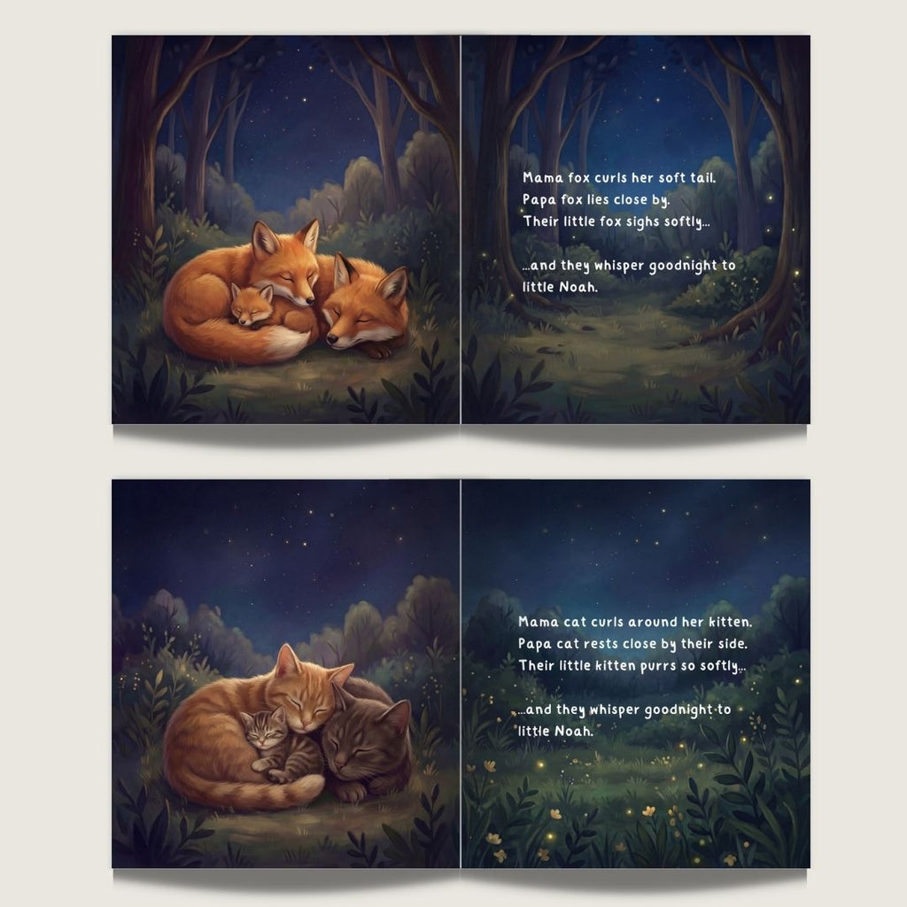 Baby bedtime book for boys animal sleep story personalized