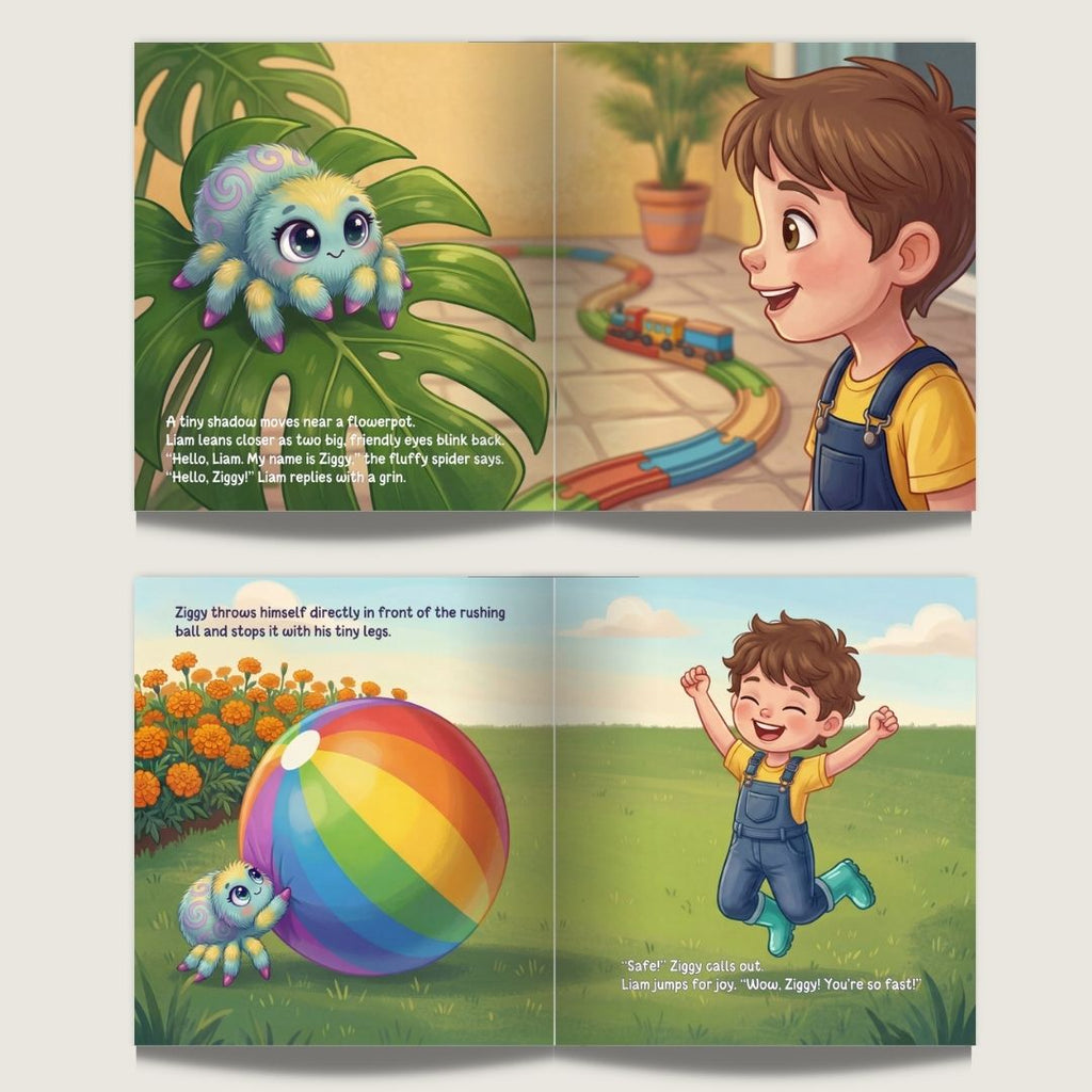Jumping spider story book for girls park adventure personalized