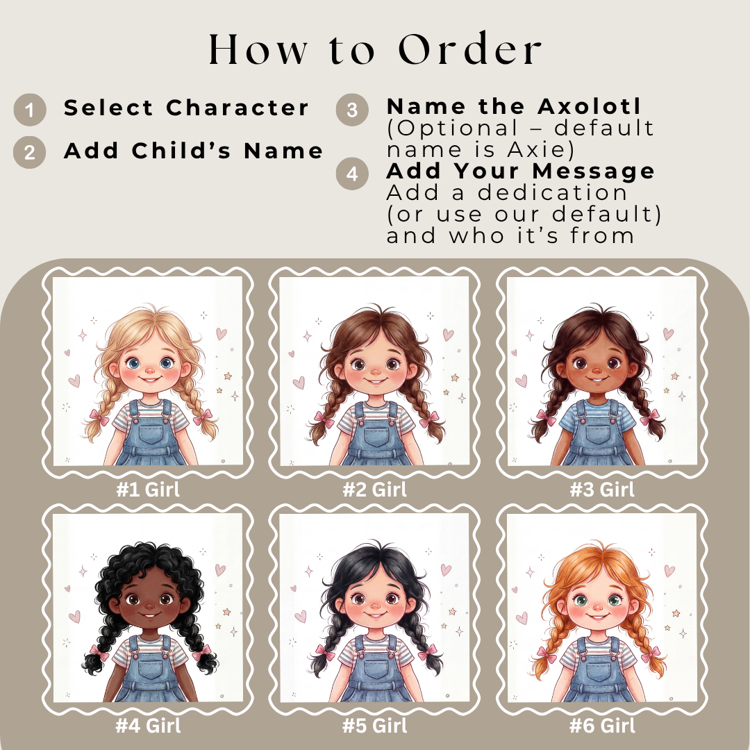 Axolotl book for girls pet story personalized