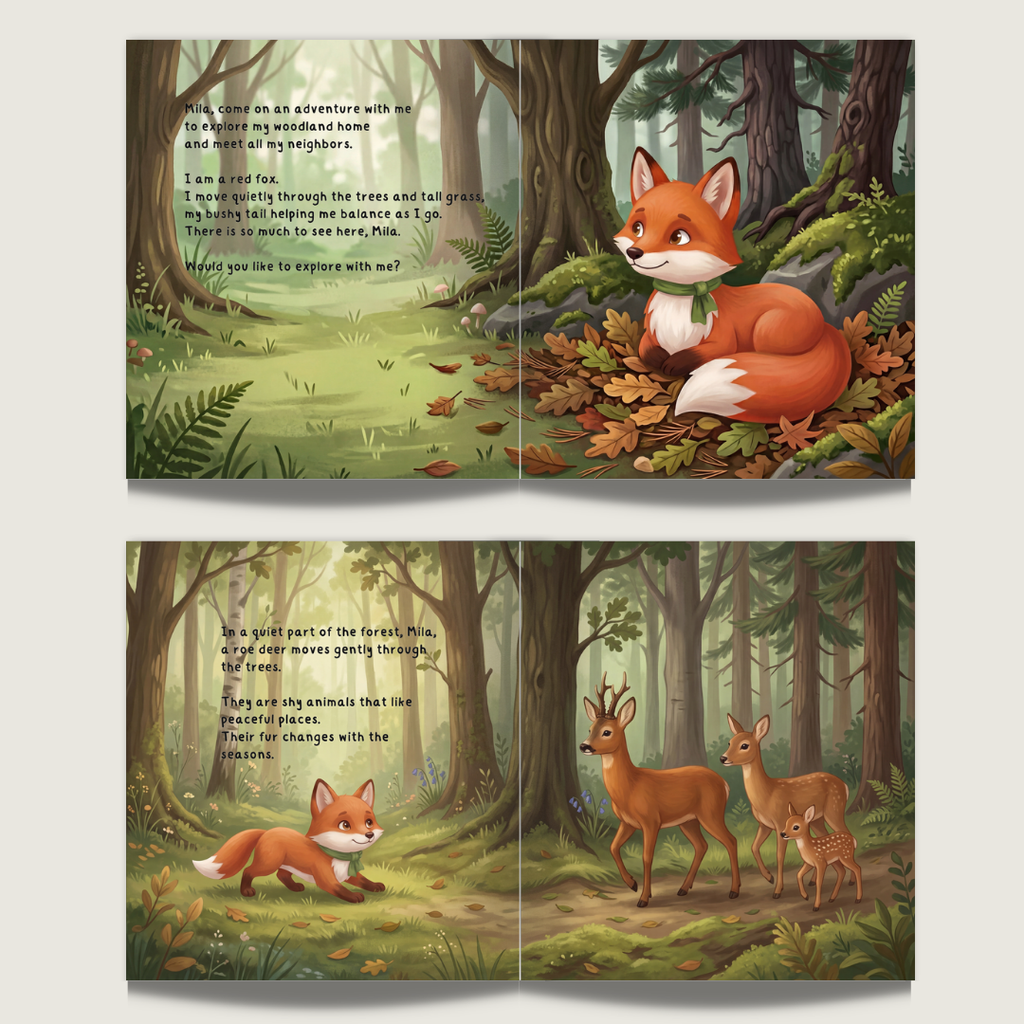 Red fox fact book woodland animals adventure learning personalized