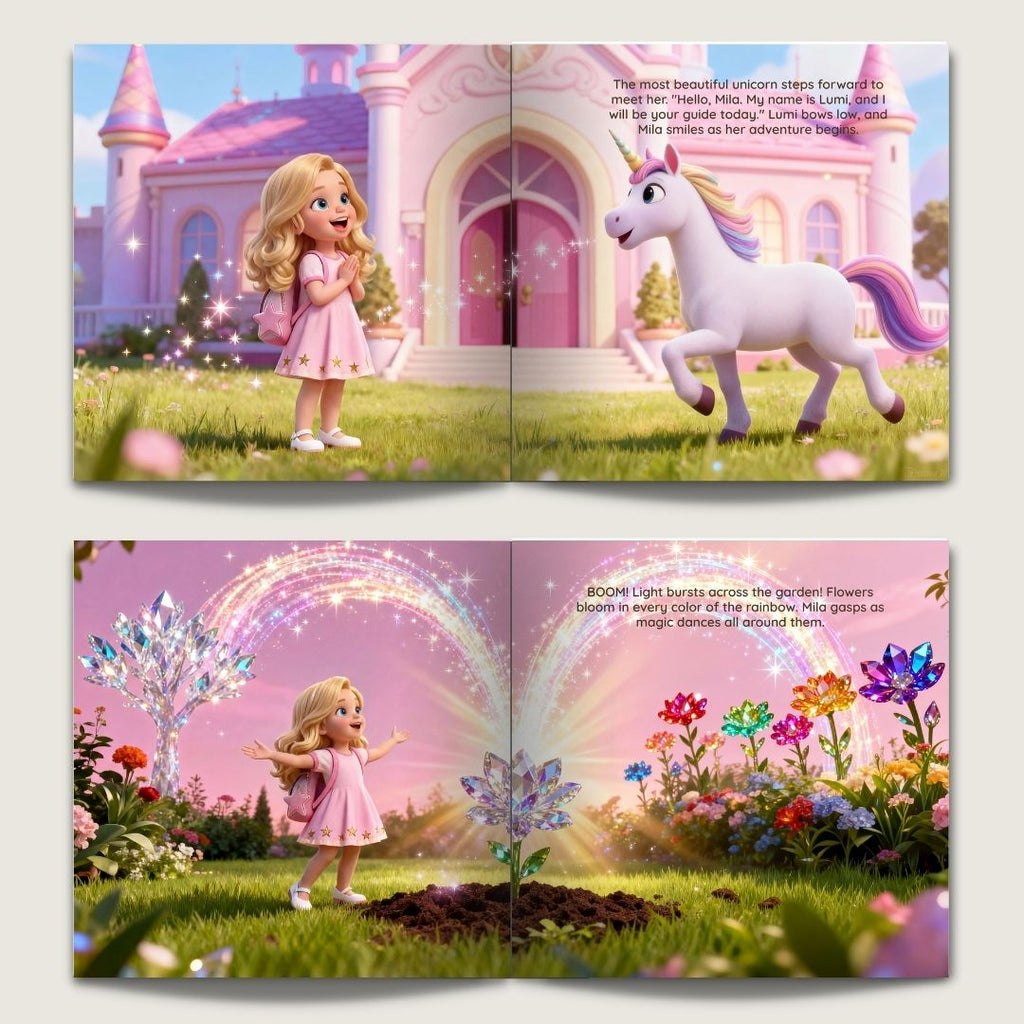 Unicorn book for girls school adventure gift personalized
