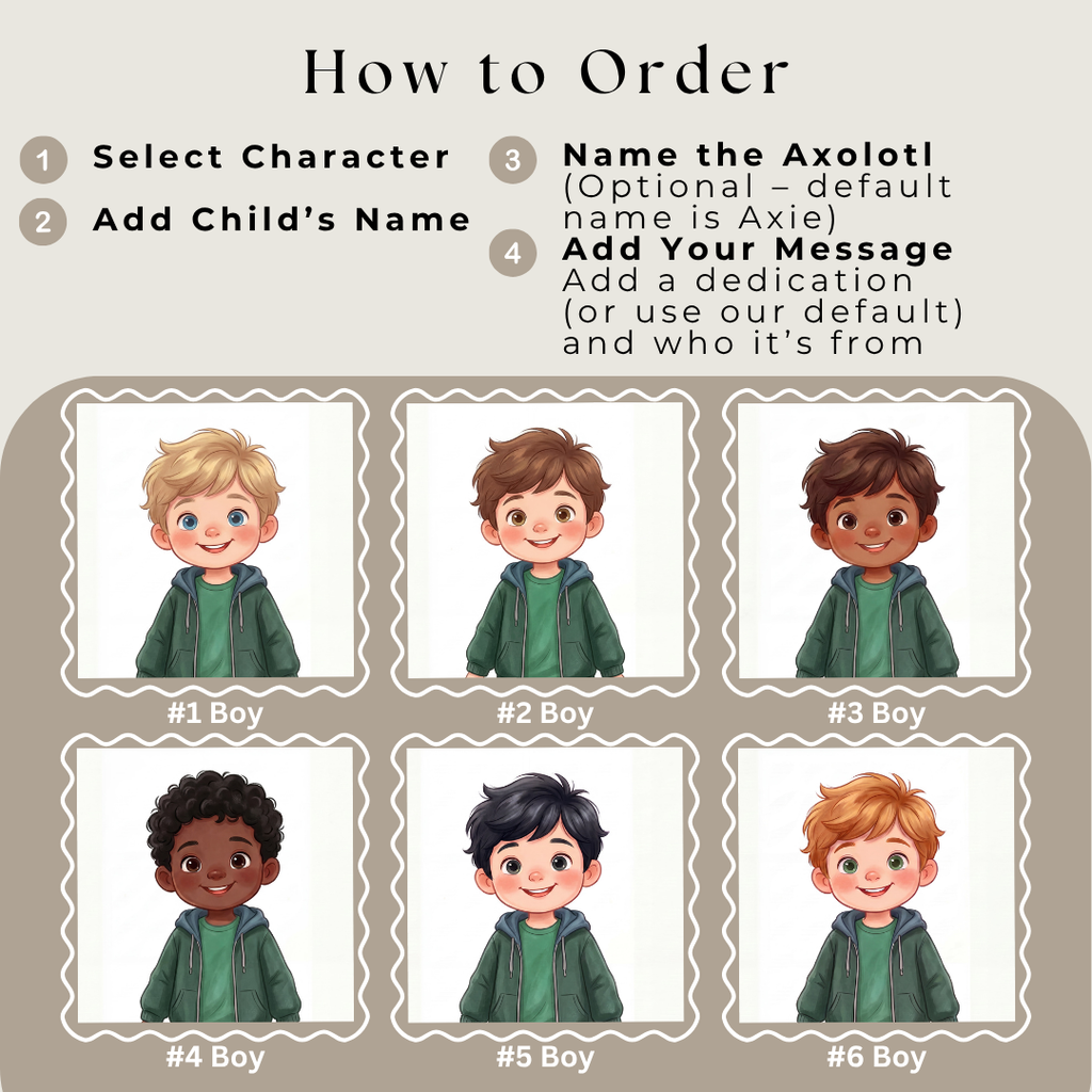 Axolotl book for boys pet story personalized