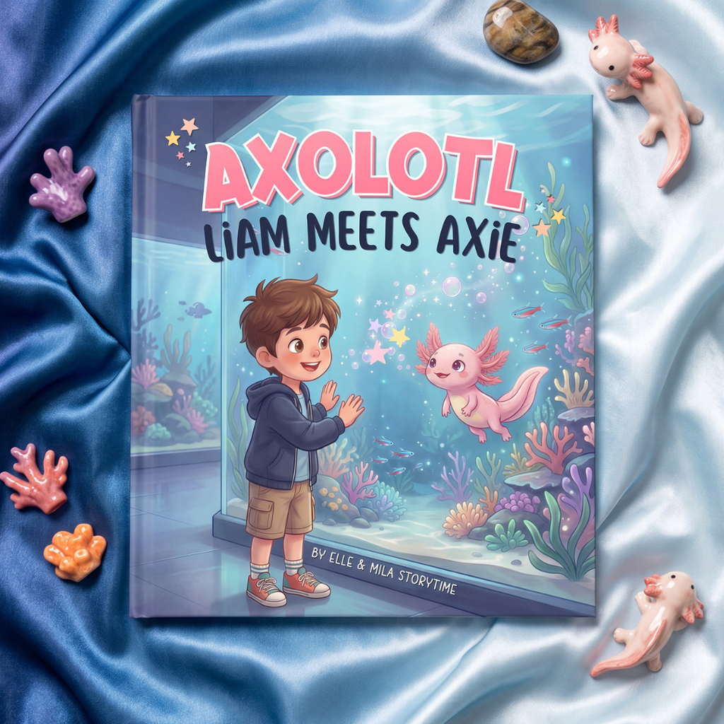 Axolotl book for boys aquarium adventure personalized