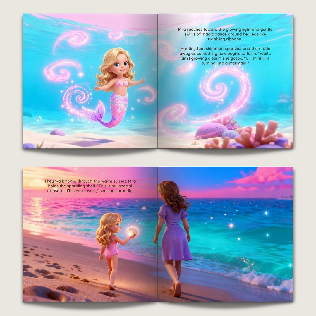 Mermaid book for girls magical ocean adventure personalized