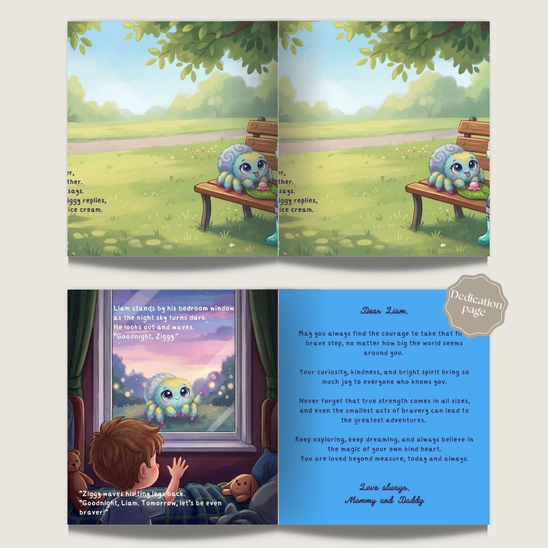Jumping spider story book for girls park adventure personalized