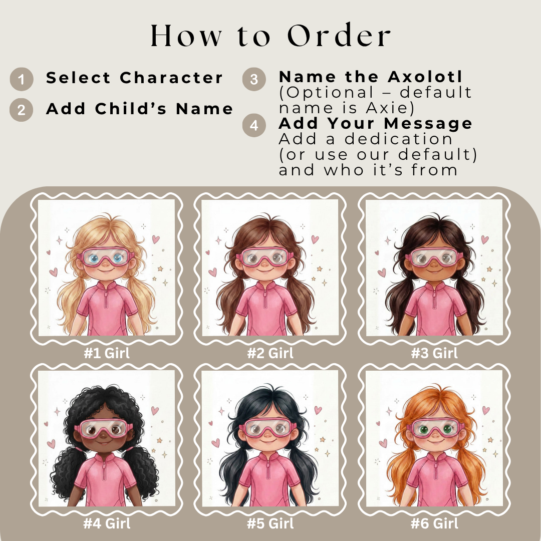 Axolotl story for girls ocean adventure personalized