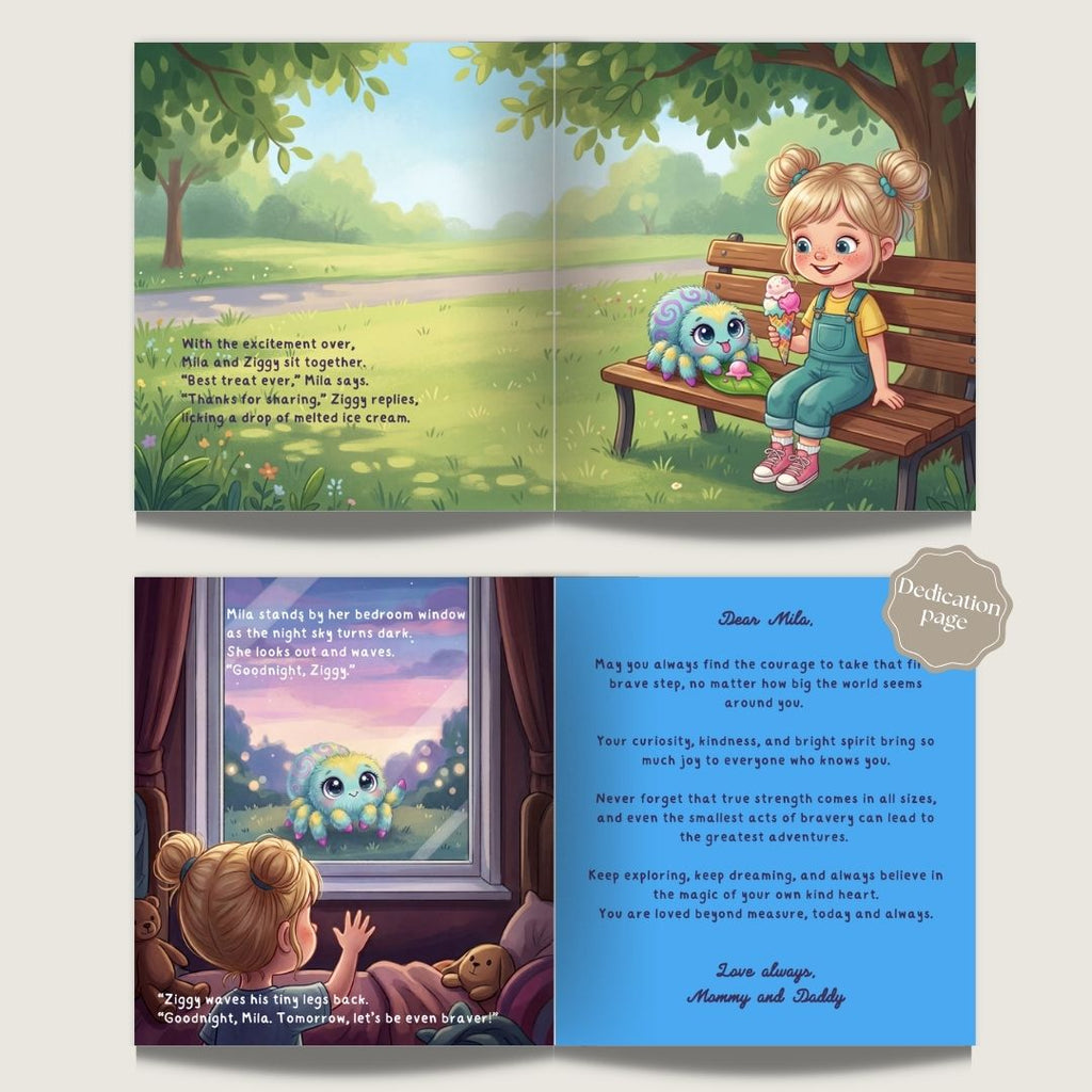 Jumping spider story book for girls park adventure personalized