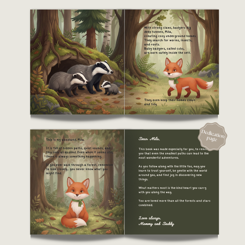 Red fox fact book woodland animals adventure learning personalized