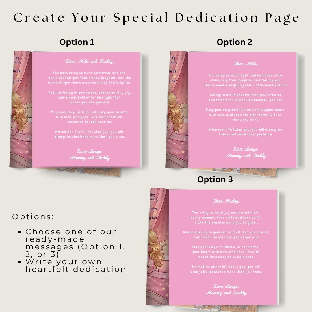 Mermaid princess book for girls sisters cousins friends personalized