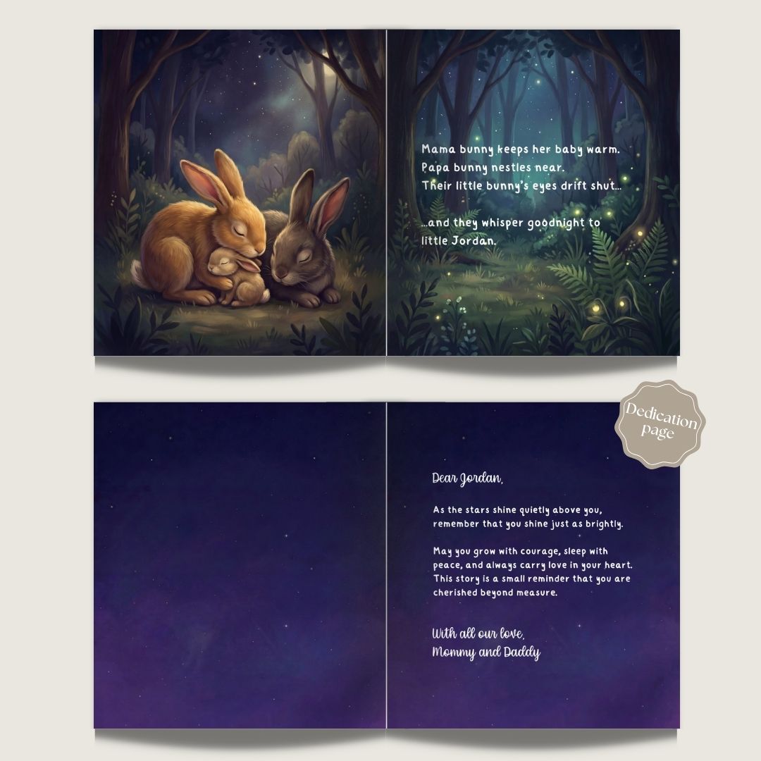 Baby bedtime book for boys animal sleep story personalized