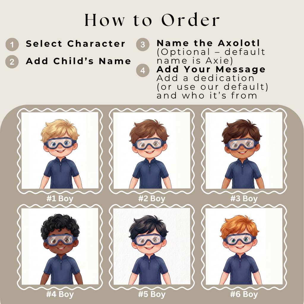 Axolotl story for boys ocean adventure personalized