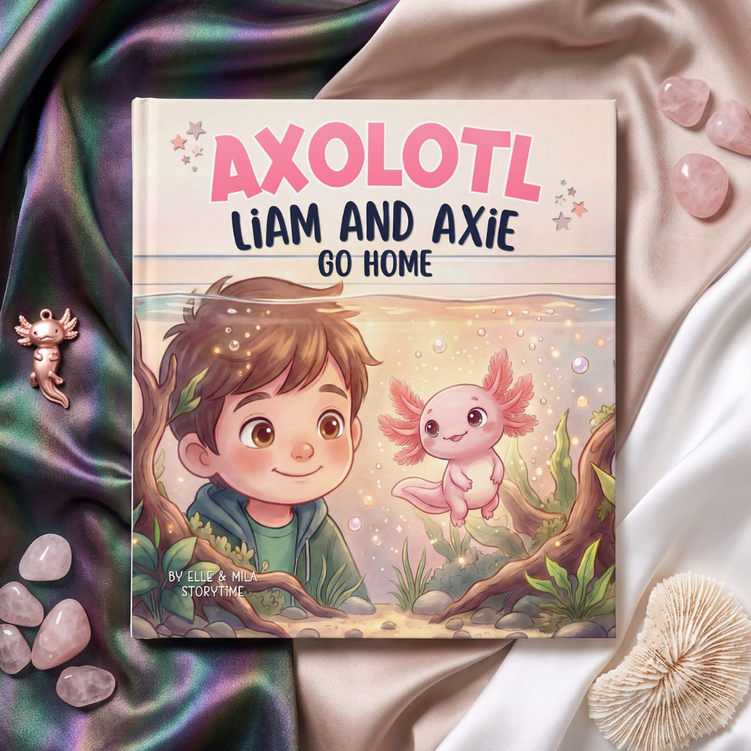 Axolotl book for boys pet story personalized