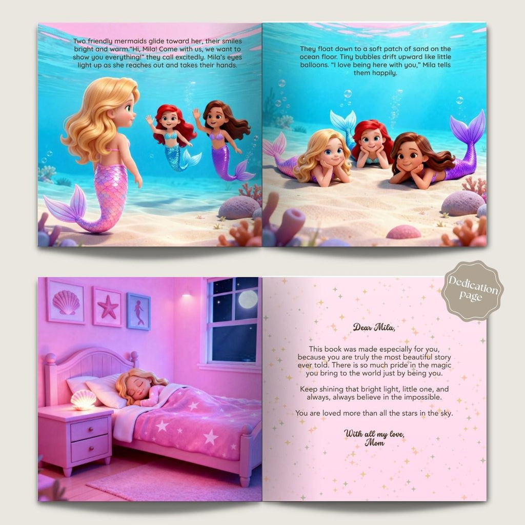 Mermaid book for girls magical ocean adventure personalized