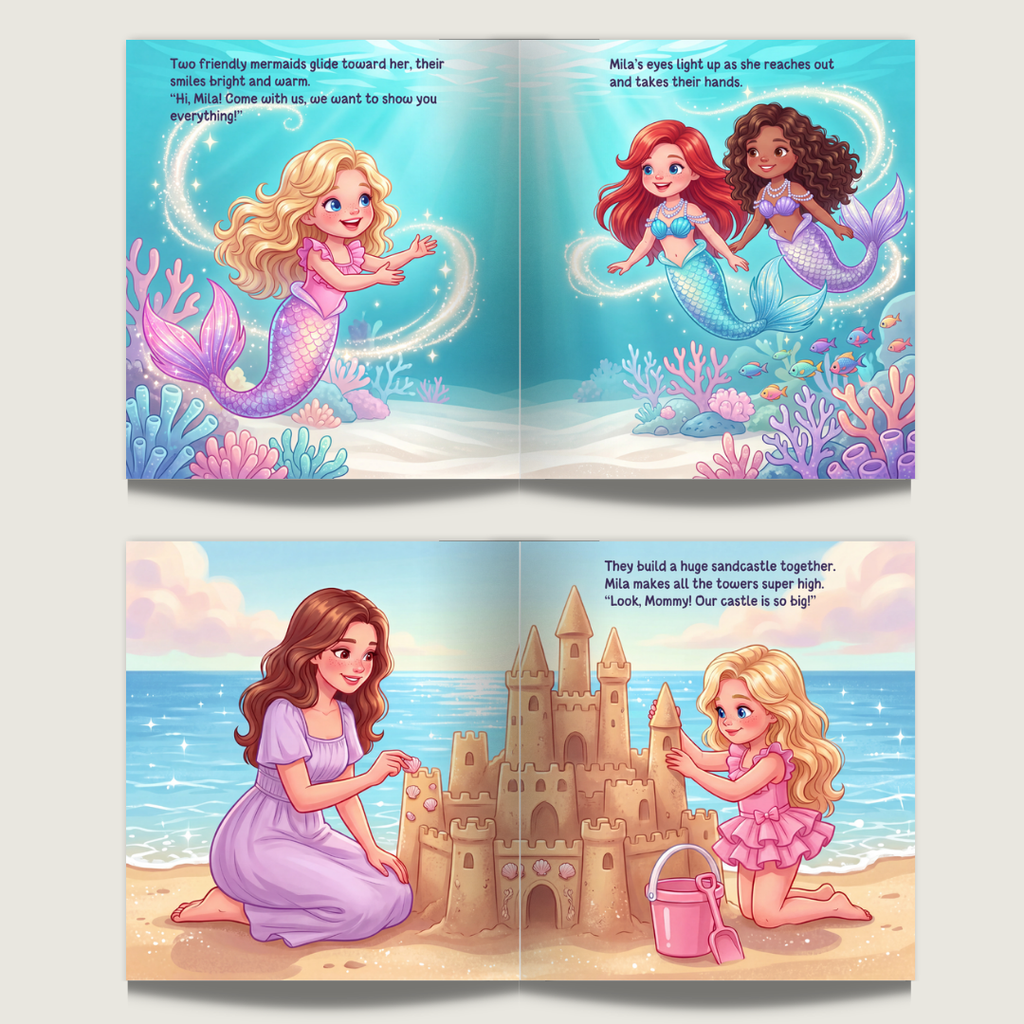 Mermaid book for girls magical ocean adventure personalized