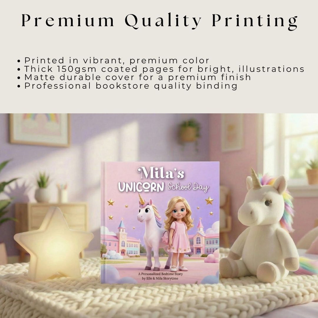 Unicorn book for girls school adventure gift personalized