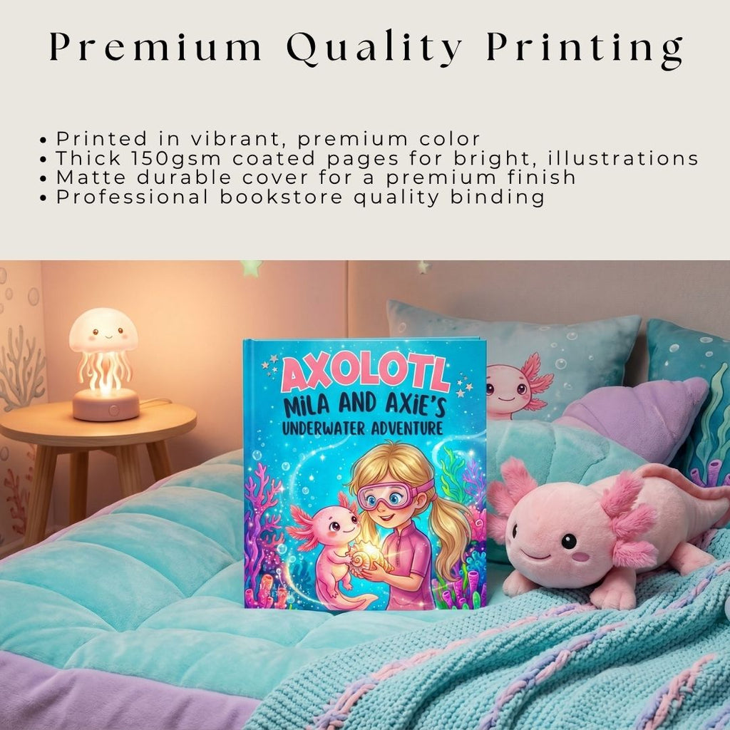 Axolotl story for girls ocean adventure personalized