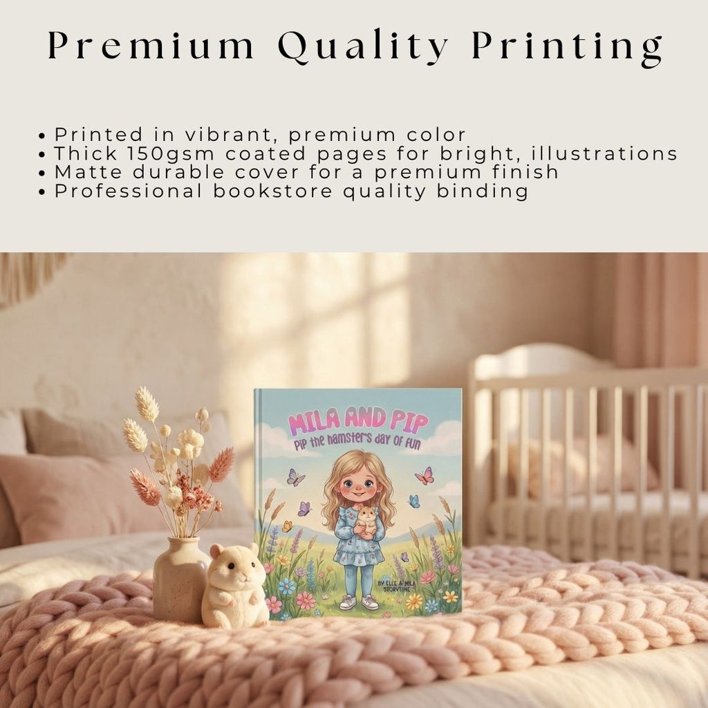 Hamster pet story book for girls personalized