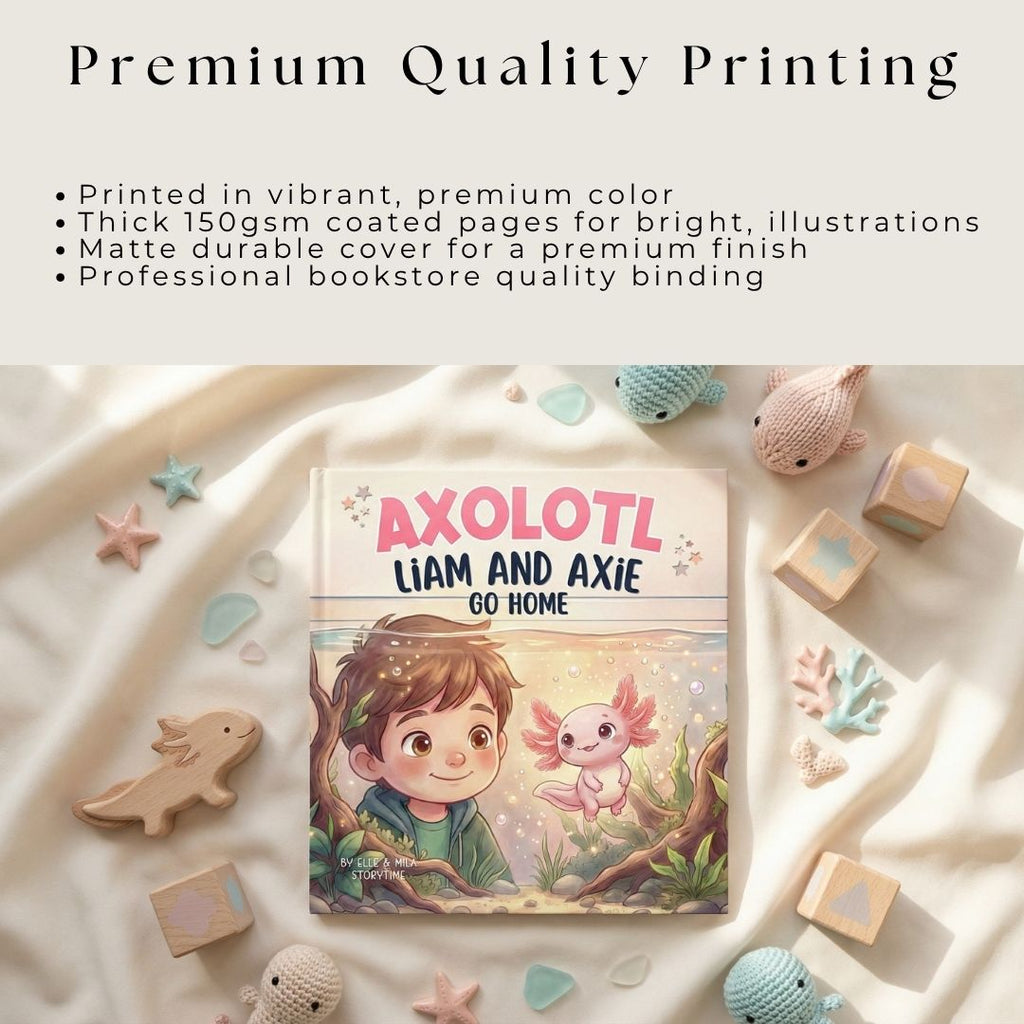Axolotl book for boys pet story personalized
