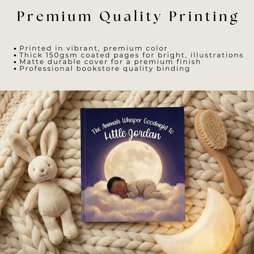 Baby bedtime book for boys animal sleep story personalized