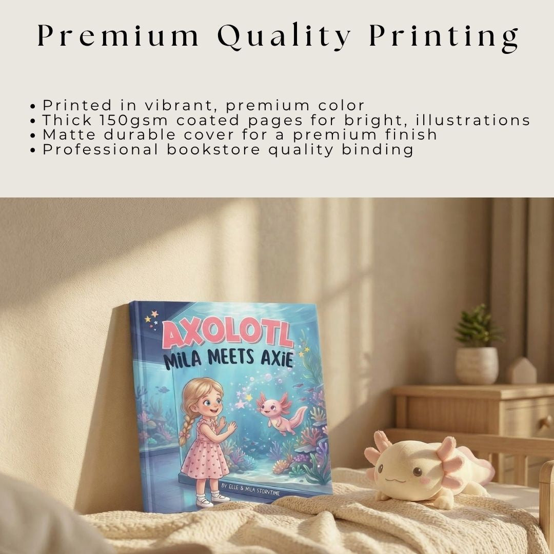 Axolotl book for girls aquarium adventure personalized