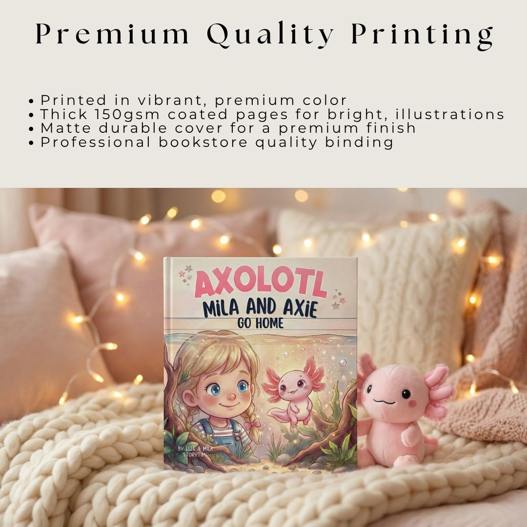 Axolotl book for girls pet story personalized