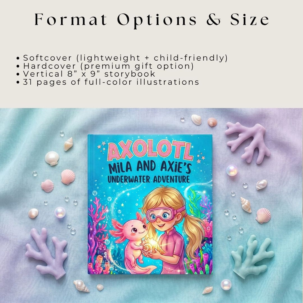 Axolotl story for girls ocean adventure personalized