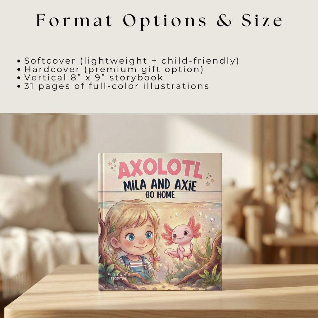 Axolotl book for girls pet story personalized