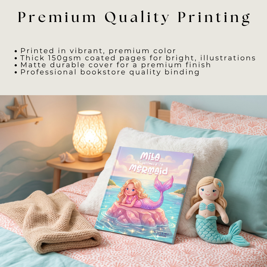 Mermaid book for girls magical ocean adventure personalized