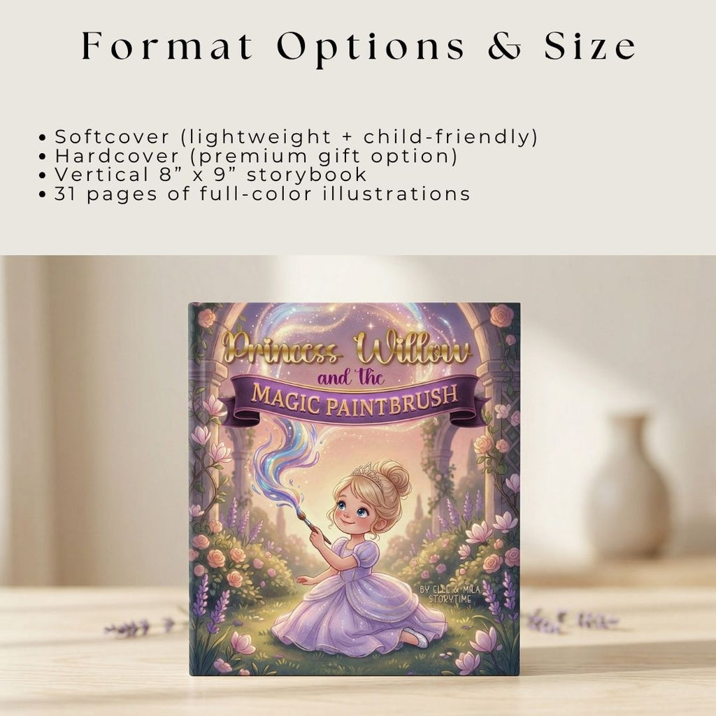 Princess storybook for girls magic paintbrush tale