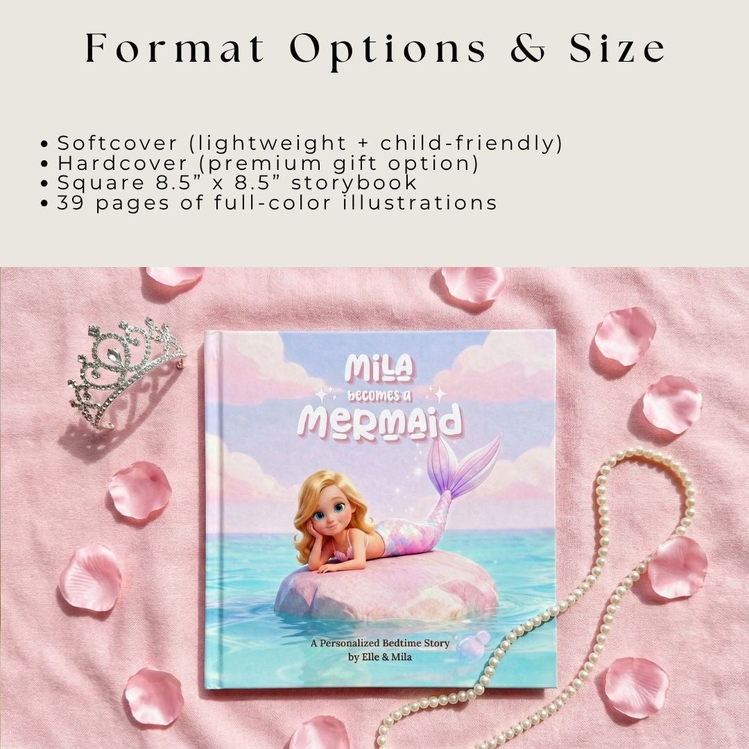 Mermaid book for girls magical ocean adventure personalized