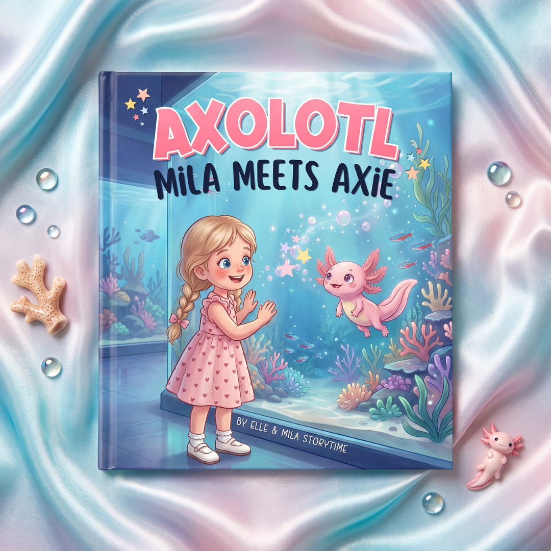 Axolotl book for girls aquarium adventure personalized