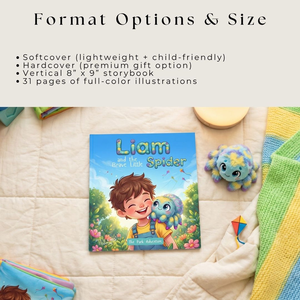 Jumping spider story book for girls park adventure personalized