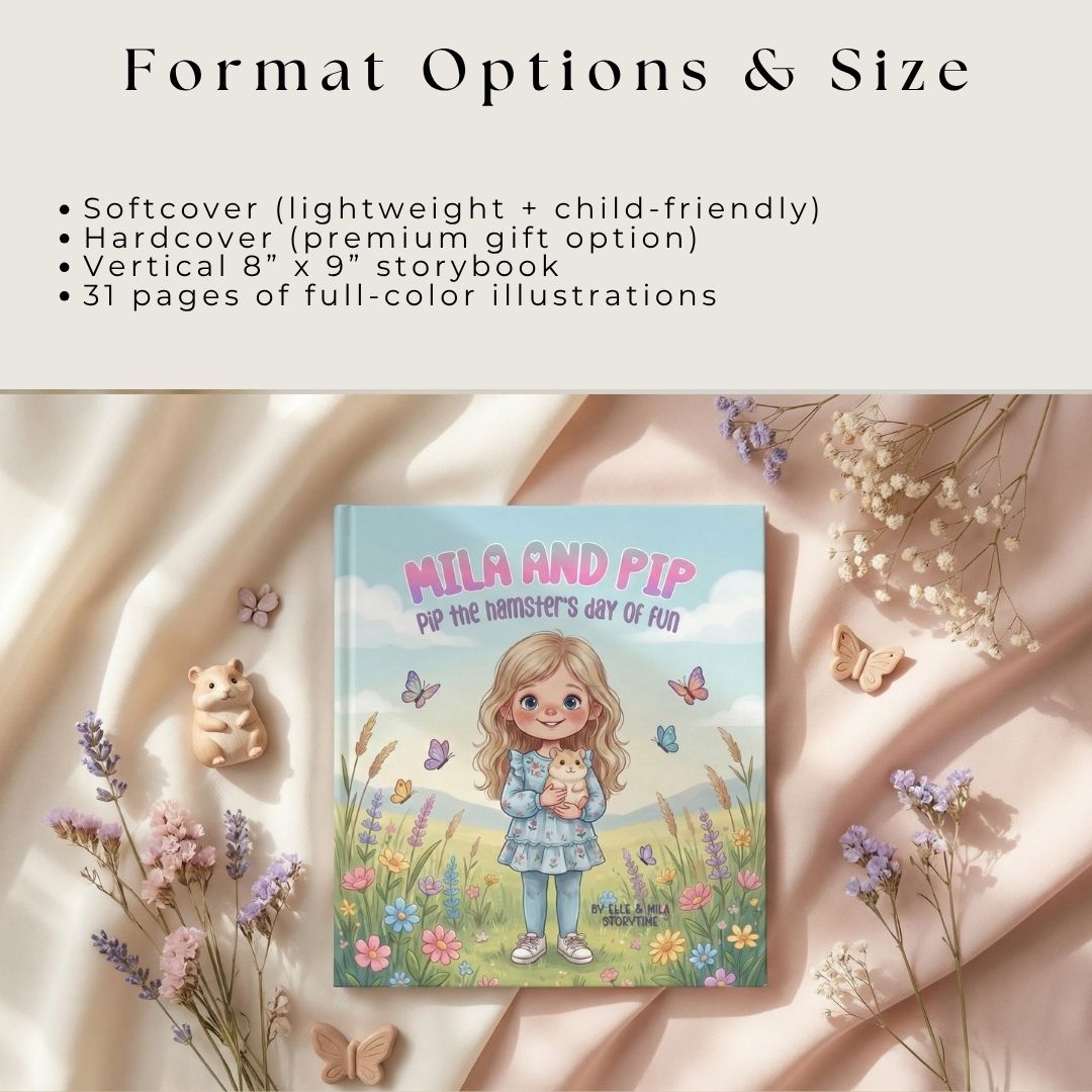 Hamster pet story book for girls personalized