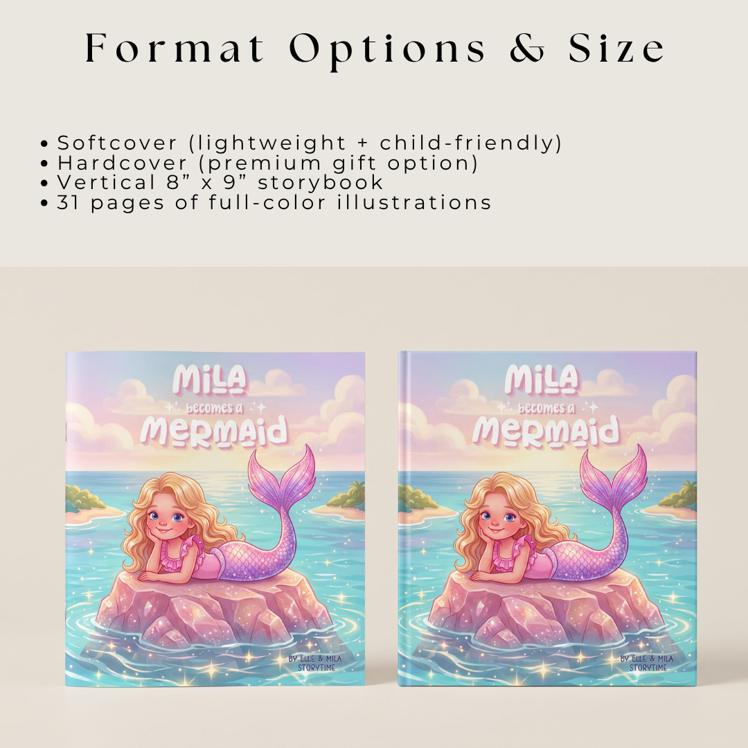Mermaid book for girls magical ocean adventure personalized