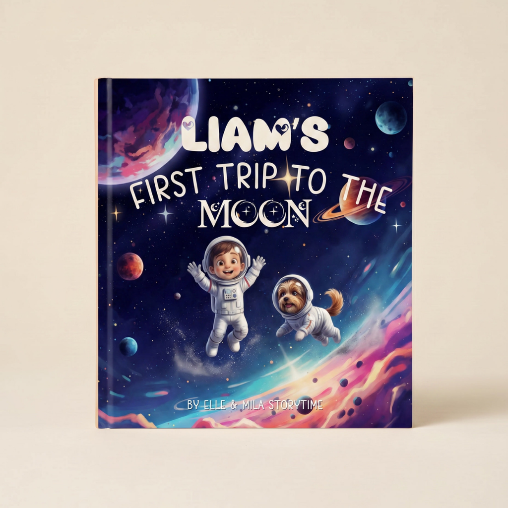 Space adventure book for boy puppy adventure personalized
