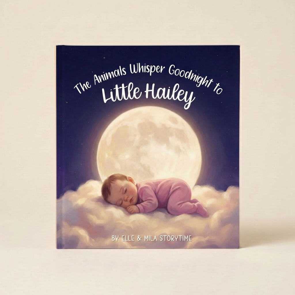 Baby bedtime book for girls animal sleep story personalized